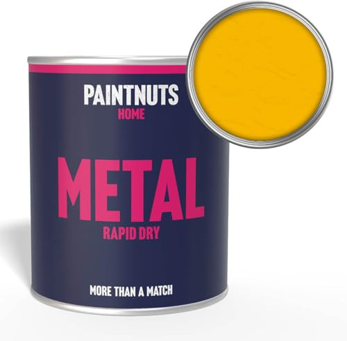 Paintnuts Yellow (RAL-1021) Rapid Dry Metal Paint, Satin Finish 500ml