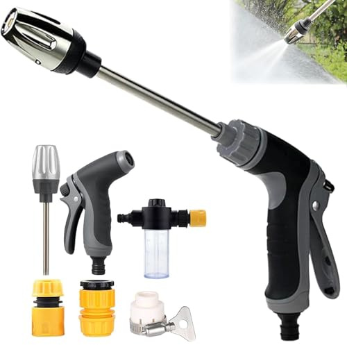 Aquoxis Pistola De Lavado A Presión,Pistola Alta Presión Con Boquilla Antideslizante,Limpiador A Presión Inalámbrico De Alta Presión,Ideal Para Riego,Lavado Autos Y Ducha Para Mascotas