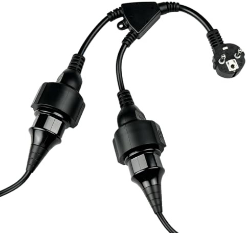 Doppelstecker für Steckdose, Doppelstecker( 250V/16A), Schwarz