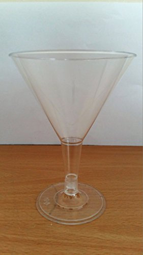 Plastic Martini Cocktail Glasses Disposable Party Wedding BBQ Buffet 200ml Pack of 24