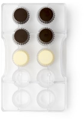 Decora 0050100 Stampo Professionale Cioccolatino a Forma di Pirottino, In Policarbonato, 10 Cavità, ø 25 x h 16 mm, Ideale per Realizzare Cioccolatini Lucidi, Design Professionale, Made in Italy