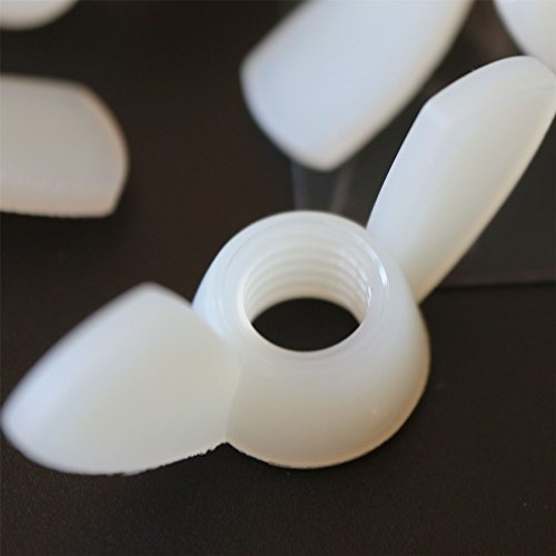 20x Weißgelbe Acryl M8 Flügelmuttern plastikschrauben, Nylon