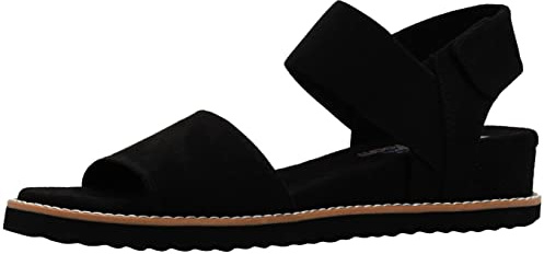 Skechers Women's Desert Kiss - Stretch Quarter Strap Sandal, Black, 7 Wide