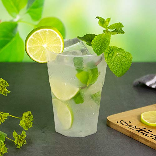 Silverkitchen 100 cocktailmuggar 200 ml – okrossbar återanvändbar cocktailmugg longdrinkglas transparent tillverkade av PP plast tillverkad i Tyskland