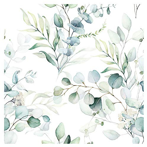 murando Papel Pintado autoadhesivo 10m Fotomurales Decoración de Pared | Murales Pegatina decorativos adhesivos 3d panel moderna de Diseno Fotográfico Hojas Naturaleza Blanco Verde Pflanze