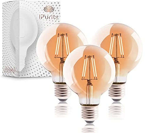IPurity Edison Vintage Glühbirne [3 Stück] - Stromsparende Retro Glühbirne E27 - Hochwertige E27 LED Vintage - 4W warmweiß