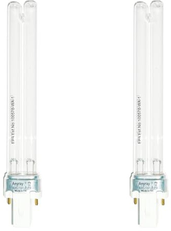 Anyray 2-Bulbs 13 Watt UV-C 13W Germicidal Ultraviolet Bulb 13Watt UV Bulb G23 Base AUVC-13W1