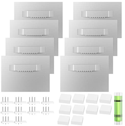 Fousenuk Lot de 8 Supports de Fixation pour Photos et Miroirs, Crochets Autocollants, Accroche Miroir Sans Perçage, Accroche Tableau, Support de Suspension en Verre Acrylique, Forte Jusqu'à 2.5 Kg