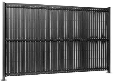 Gardenode Easy Clôture Kit Occultation Lattes PVC pour Panneau Rigide Maille 55 H 1m93 L 2m50 Gris Anthracite