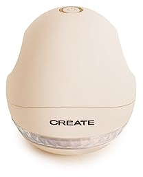 CREATE/LINT Remover/Quitapelusas eléctrico Blanco/Potencia 5W, Batería Recargable USB, Cuchillas de Acero Inoxidable, Sistema de Seguridad, Autonomía de 45 min