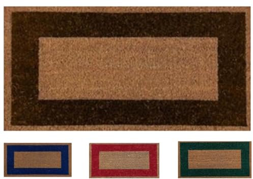 Genérico Felpudo de Coco Natural. Premium con Cenefa Antideslizante para Interior y Exterior. (45 x 80 cm, Marrón)