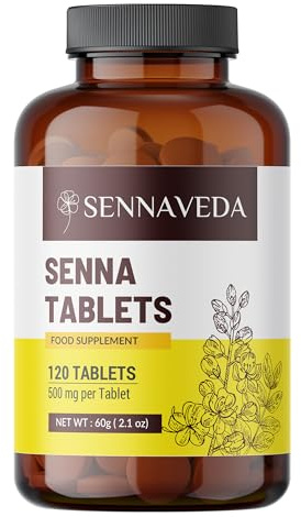 Sennaveda Senna Tablets 120 nos, Made with Senna Leaf Powder, Senna Leaf Powder Tablet
