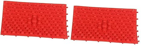 Beaupretty 2st Kieselmatte Outdoor-stufenmatten Fußmassagegerät Für Füße Fußreflexzonen-massagepad Akupressurmatte Und Kissen Fußreflexzonenmatte Massager Bogen Rot Fasziitis