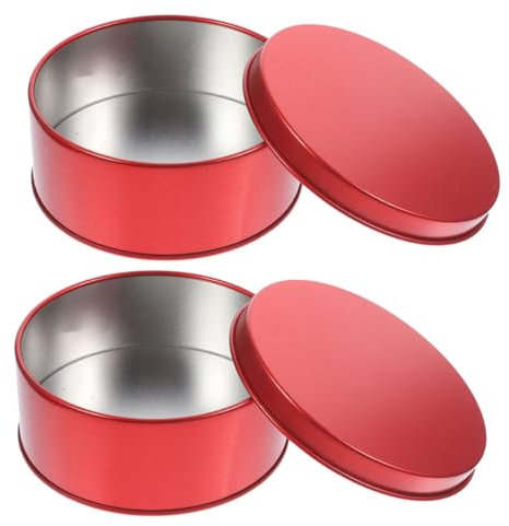 Alipis 2pièces Boîtes Rondes Pour Bonbons Biscuits Thés Collations Petites Boîtes De Rangement Avec Couvercle