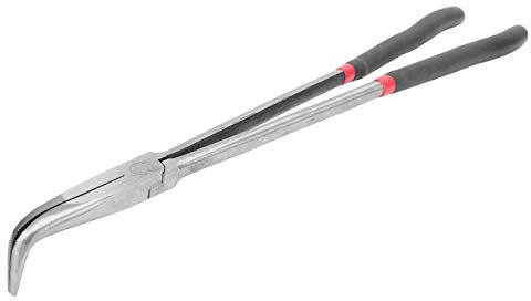 Pinza a Becchi Curvi 400 Mm, 16 Pollici, con Impugnatura Extra, Utensili Manuali a 90 Gradi, Ganasce Angolate, Riparazione, Acciaio Piegato