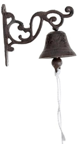 Milisten Türklingel Aus Gusseisen Manuell Schüttelnde Wandglocke Zur Befestigung Wand Vintage-Stil Wandklingel Zum Schütteln Retro-türklingel Für Home-Dekoration