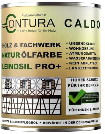 Contura Bio Wetterschutzfarbe Naturöl Fachwerk Haus Ölfarbe Öko Leinölfarbe Holz Farbe (Natur - Farblos, 2,5 Liter)