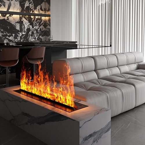 3D Water Vapor Fireplace Insert Realistic Atomized Flame Decorative Fireplace (100cm) Electric Fireplace Insert with Lifelike Flame Effect and Remote Control for Home Decor and Ambiance