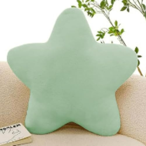 champracer Kuschelkissen Kinder Sternkissen Plüsch Kissen Dekokissen für kuschelecke kinderzimmer, Weiche Flauschige Sternform Zierkissen Sofakisse für Heimdekoration (Grün,50 cm)
