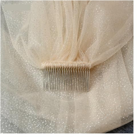MZPOZB Hochzeit Schleier Funkelnde Brautschleier Lange goldene Braut Hochzeitsschleier Farbiges Garn mit Pailletten Hochzeit Brautschleier(Champagne,200cm)
