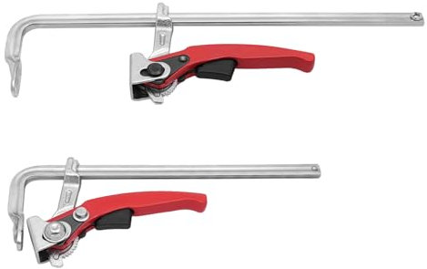Set di 2 morsetti a vite a sgancio rapido, 200 x 60 + 300 x 60, a cricchetto, per lavorazione del legno, costruzione navale, industria ferroviaria, 180 kg