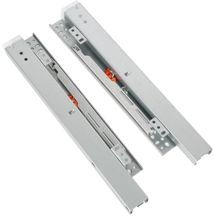 Schubladenschienen Schubladenauszug für Bodenmontage [45CM] - Teleskopschienen aus Stahl mit leisem Lauf, rostbeständig, für Küchenschubladen, Schränke und Möbel