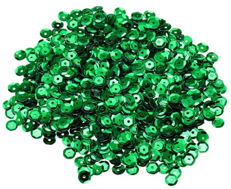 QUARKZMAN 10000 Pcs Lentejuelas Sueltas 6MM Redondas Con Agujeros Para Hacer, Verde | Lentejuelas bordadas redondas con agujeros para hacer joyas, manualidades, costura, maquillaje, uñas