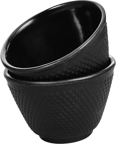 HOMOCONO Lot De 2 Tasses à Thé Kung Fu En Fonte 120 Ml Petites Tasses Asiatiques En Fonte Résistantes Dégustation Traditionnelle Du Thé à Domicile