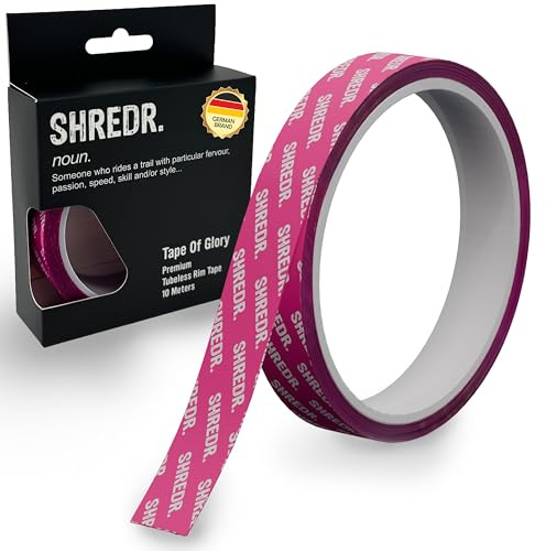 Shredr. Tape Of Glory - Premium Tubeless Felgenband | Schlauchlos Band | verschiedene Breiten | 10-Meter-Rolle reicht für 4 Laufräder (2 Bikes). (23 mm)