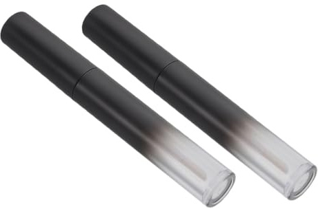 BESTYASH 2 Stück Schwarze Runde Leere Lippenstifthülsen aus As Abs Pp für Selbstgemacht Flüssigen Lippenstift mit Praktischem Spender für Lipgloss Nachfüllung