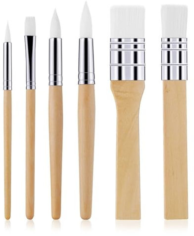 Set Di 6 Pennelli in Legno Per Pittura Acrilica, Kit Per Pittura A Olio, Acquerello, Tela, Fai Da Te, Articoli Per L'artigianato Artistico
