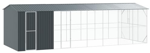 vidaXL Vogelkäfig Anthrazit 860 x 310 x 247 cm Verzinkter Stahl
