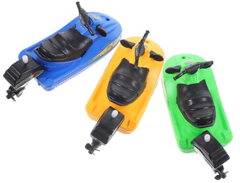 GALPADA 3pièces Jouets De Bain Garçon Fille Bateau Mécanique à Remonter Flottant Jouet pour Piscine Cartoon Motomarine