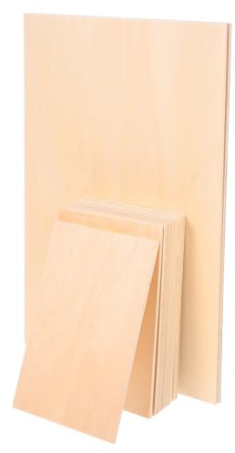 Angoily Basswood Plywood Sheets Thin Wood Sheets for Craft Projects 14Pcs 3Mm Unfinished Wood Panels for DIY Engraving Burning Models Hobby Art
