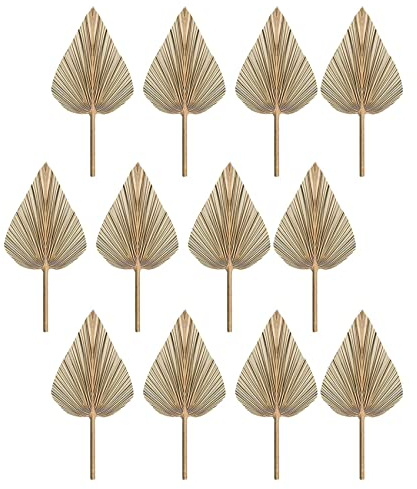 Uikdjgu 12 Piezas de Hojas de Palma Secas Abanicos de Palma Lanzas de Palma Secas Plantas Artificiales Hojas de Palma Hojas de Palma Tropical