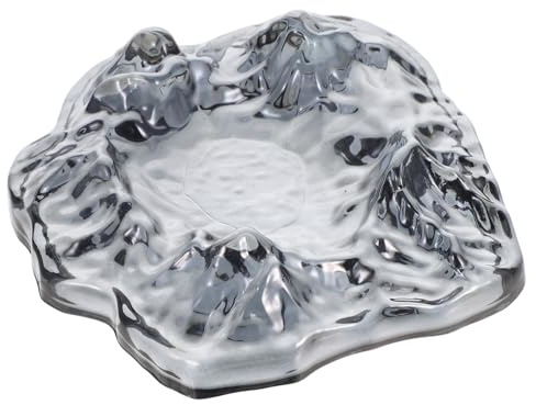Cabilock Cenicero de Cristal Resistente al Viento para Oficina y Hogar Soporte Decorativo para Cigarros y Cigarrillos Diseño Iceberg Montaña de Nieve para Interior y Exterior Mesa