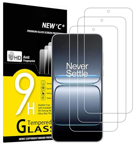 NEW'C 3 Pack, skärmskydd i glas för OnePlus Nord 5, bubbelfri, 9H hårdhet, 0,33 mm ultratransparent, ultrabeständigt härdat glas