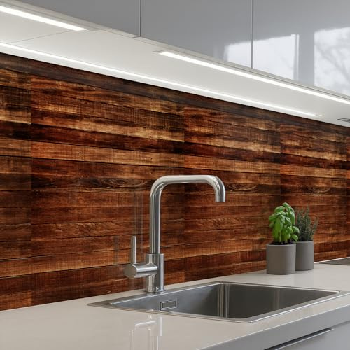 KitchenYeah© Crédence Adhésive Résistant À La Chaleur Protection Mur | 80x400 cm - Cuisine Panneaux Muraux Adhesif Panneau Decoratif Interieur Bois dur - Robuste - Motifs