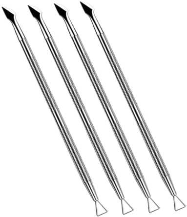 Anneome 4 Stück Teiliges Edelstahl Cuticle Pusher Nagelpflege Werkzeug Nagelhautentferner Maniküre Pediküre Nagelreinigungswerkzeug Langlebig für Natürliche und Acrylnägel