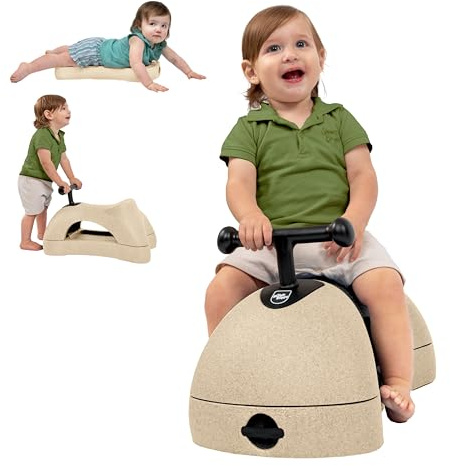 Nuby Boogie Buggy 3-in-1 Scooter for Kids - Walker, Scooter & Caster Board - Indoor & Outdoor Ride-On Toy for Ages 12+ Months - Beige