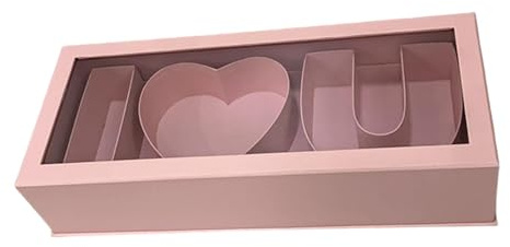 ＡＷＨＡＯ Letter Shaped Empty Flower Box Fillable,Souvenir,Gift Box I Love U Cardboard Floral Packaging for DIY Present Decorations, pink