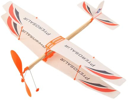 Traditional Balsa Wood Airplane Kit - Rubber Band Powered Flying Glider | DIY STEM Toy for Kids Aged 8+ | Educational Model Kit for Parent-Child Building & Outdoor Fun
