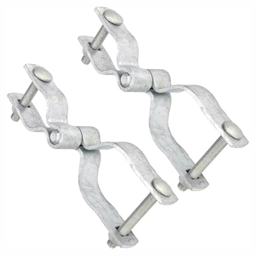 2Pcs Heavy Duty Galvanized Steel Chain Link Gate Hinge, 32mm*60mm Chain Link Fence Gate Post Hinge Kits for Fence