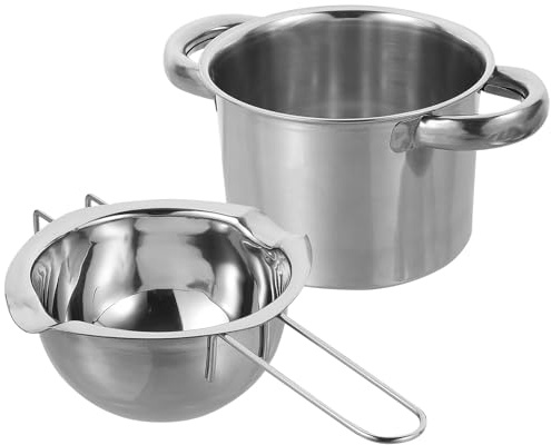Angoily Set Pentola a Bagnomaria in Acciaio Inox 304 Pentola per Sciogliere Cioccolato e Fondere Formaggio Capacità 400ml Multifunzionale per Cucina Domestica e Riscaldamento Burro