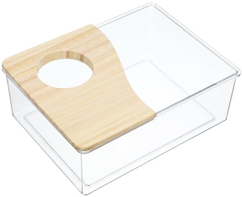 VALICLUD Acryl Sandbadbehälter mit Glatten Kanten für Hamster und Rennmäuse Transparent als Kleines Haustier Badezimmer für Sandbäder Geeignet