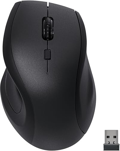Speedlink SNAPPY - Mouse wireless a 2,4 GHz, 5 pulsanti, fino a 1800 dpi, ergonomico ricaricabile con batteria da 600 mAh, ricarica USB-C, ricevitore nano USB-A per PC e laptop, nero