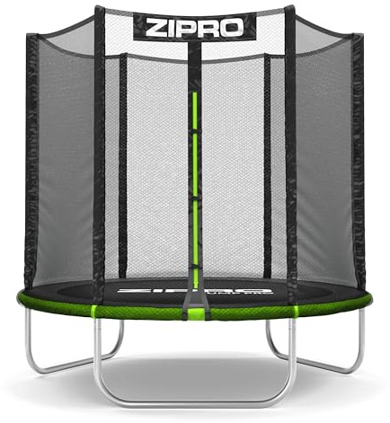 ZIPRO Trampolino da Giardino Rettangolare per Esterni Trampolino Outdoor Grande con Rete di Sicurezza Tappeto Elastico e Scala Struttura Stabile Copertura Molle - JumpPro Out 183 cm