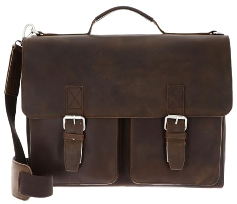 Leonhard Heyden Leder Aktentasche Businesstasche mit Laptopfach Salisbury Aktenmappe 2 Fächer 7611 Rotbraun dunkelbraun