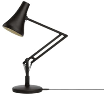 ANGLEPOISE 90 Mini Mini Desk Lamp, Carbon Black, LED Low Energy Dimming Bulb, USB Power Cable, Aluminium Shade and Arms, Anodised Satin Finish, Chrome Plated Fittings, Ideal for Small Spaces