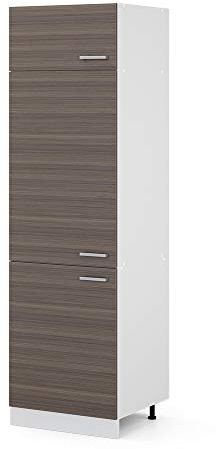 Vicco Kühlumbauschrank R-Line, Edelgrau, 60 cm | 3 Türen · ✓ Kühlschranknische · Höhenverstellbare Füße · 1 Einlegeboden · ✓ Frei kombinierbar